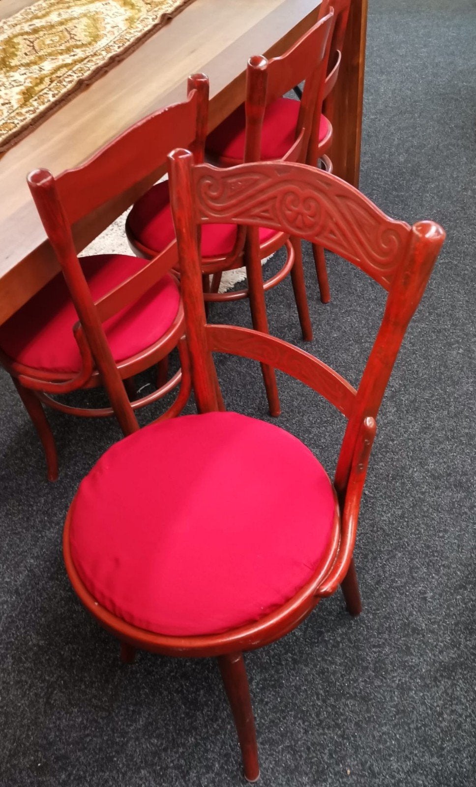 Set van 4 brocante vintage bistro / Thonetstijl stoelen met, Ophalen