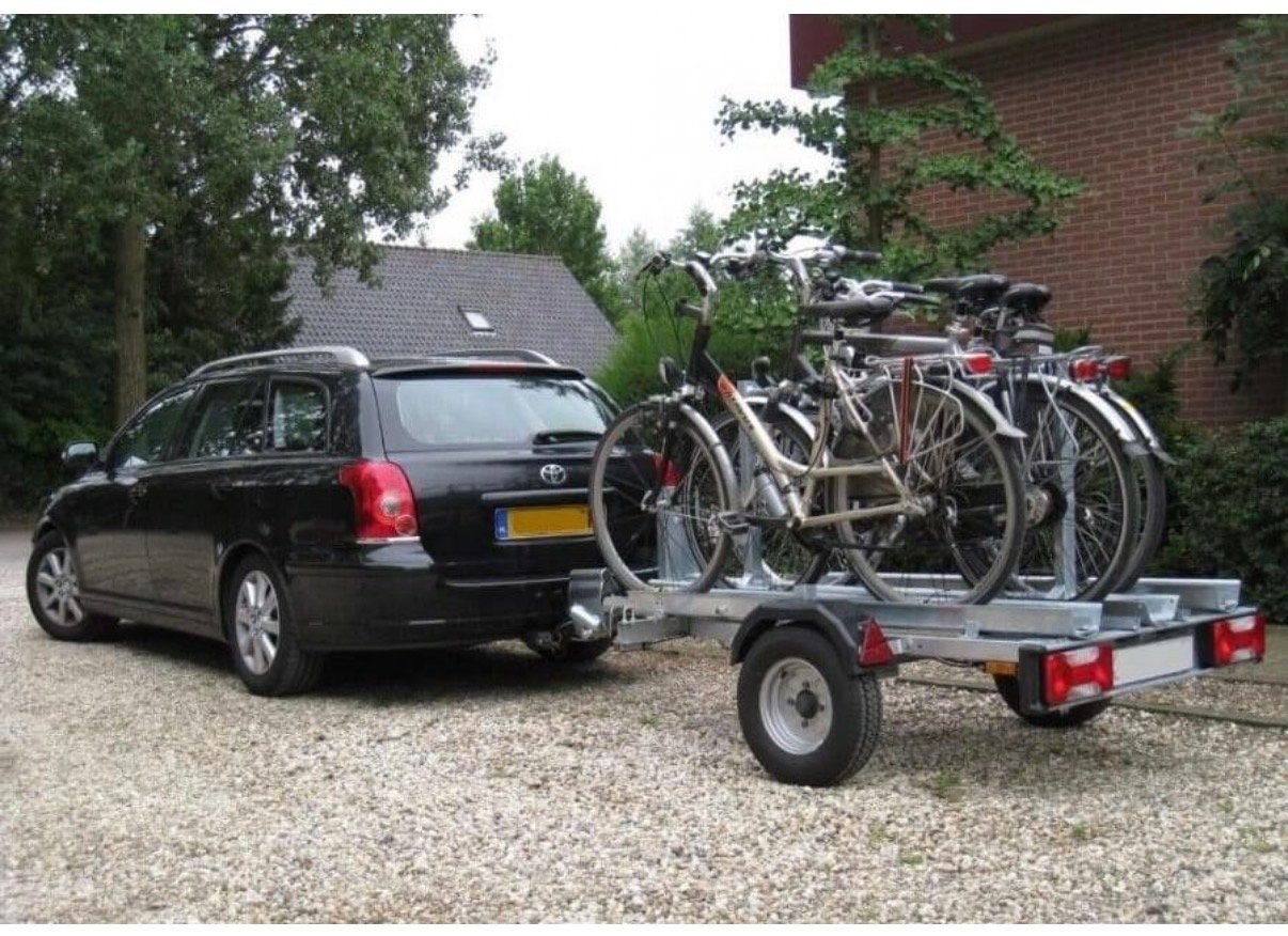 Fietsaanhanger  voor 4 electrische fietsen, Ophalen, 3 fietsen of meer, Zo goed als nieuw, Trekhaakdrager