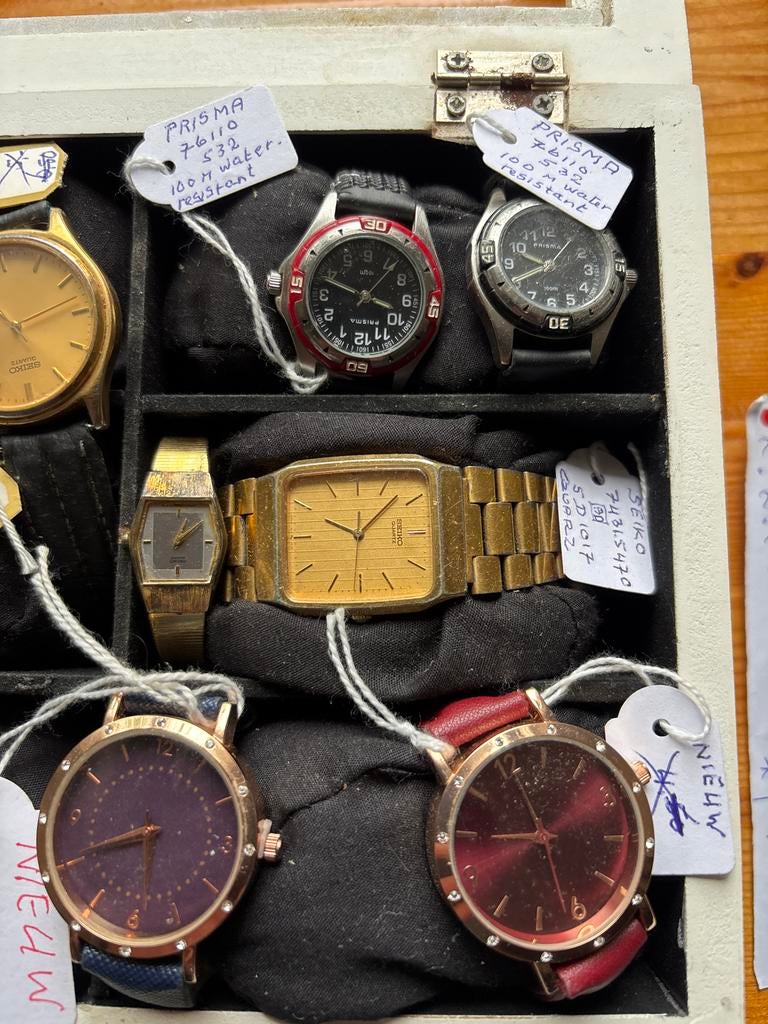 Verzameling horloges div merken, Gebruikt, Polshorloge, Ophalen of Verzenden, Overige materialen