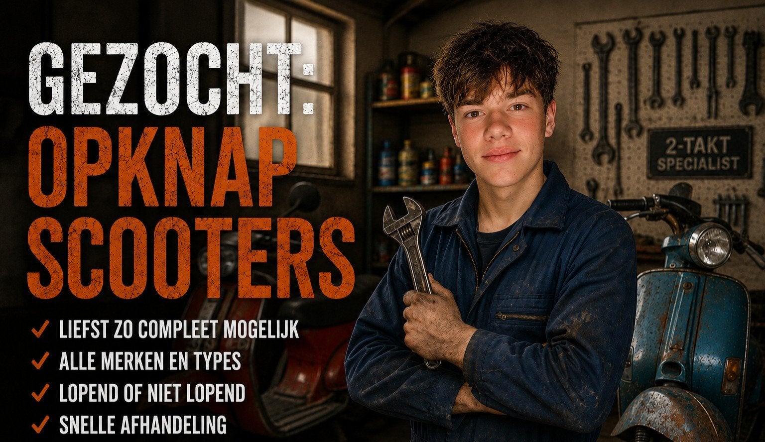 Gezocht: Opknap Scooters, Brommers en Projecten, Ophalen