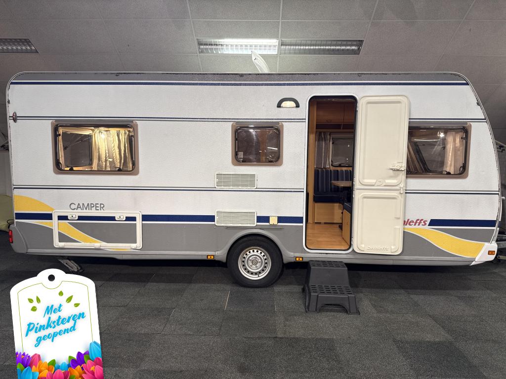 DETHLEFFS CAMPER 510 ENKELE BEDDEN RONDZIT VOORTENT (TOP), Caravans en Kamperen, Caravans, Rondzit, Bedrijf, Dethleffs, 5 tot 6 meter