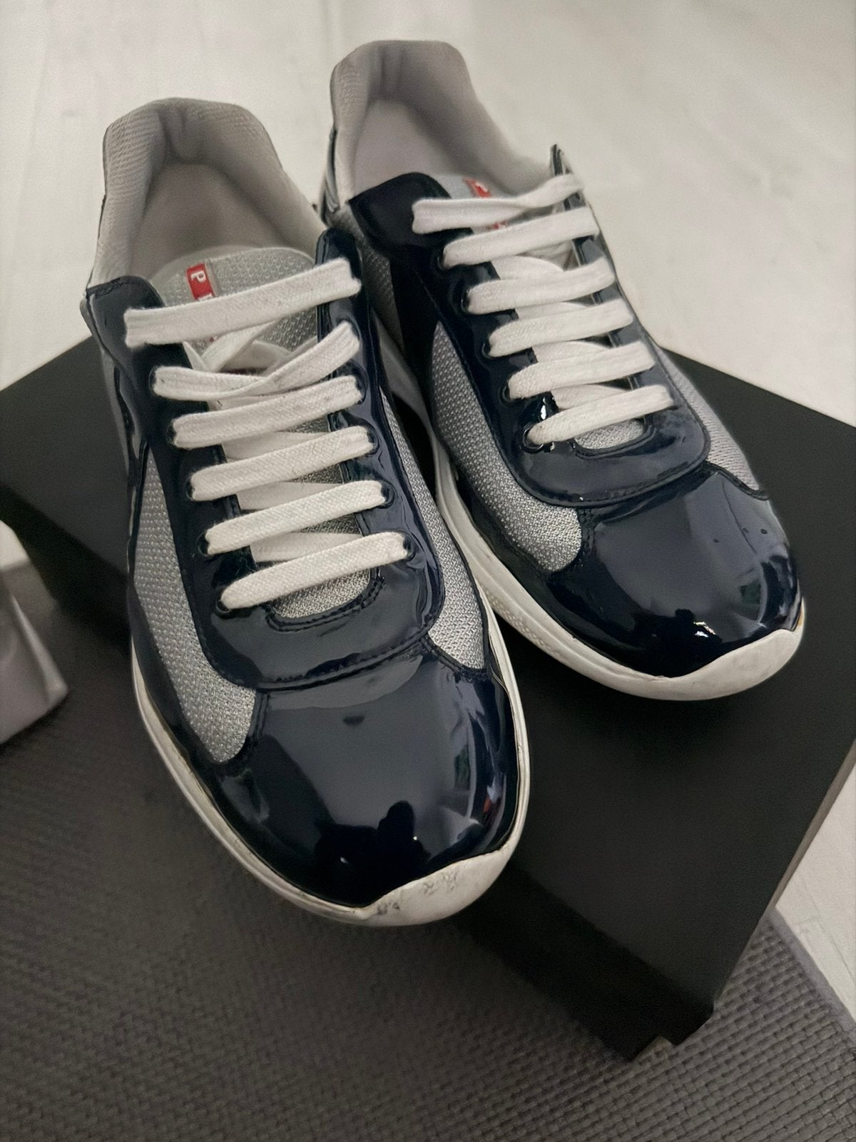 Prada sneakers origineel maat 45, Ophalen, Gedragen, Blauw, Sneakers of Gympen