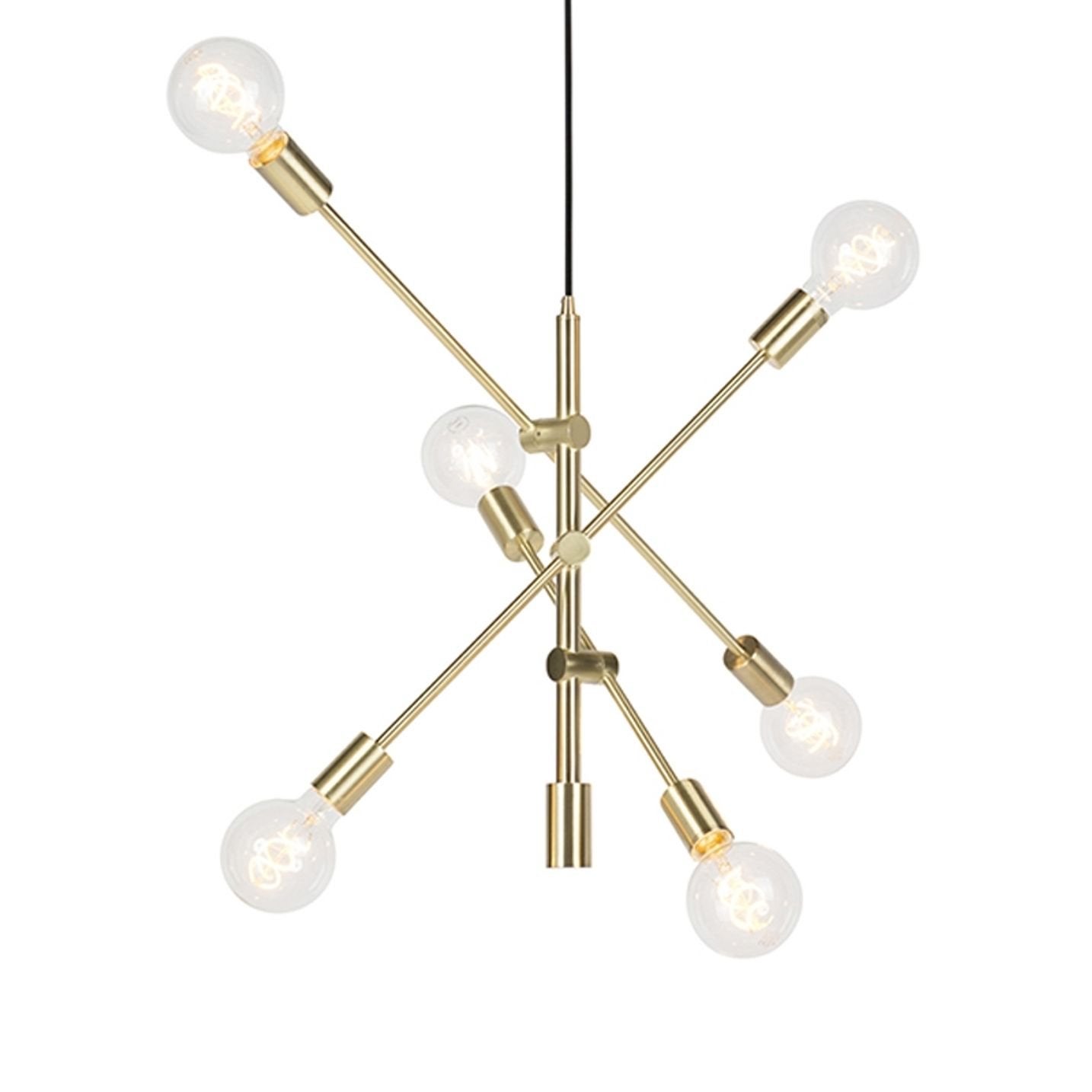 Gouden Plafondlamp met 6 LED Lampen, Ophalen, Inclusief lichtbron, Zo goed als nieuw, Plafondlamp
