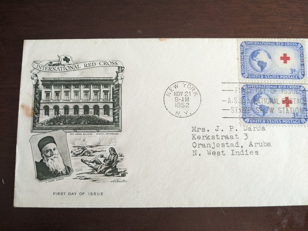 USA  1952; FDC thema RODE KRUIS LEES, Verzenden, Gestempeld, Overige thema's