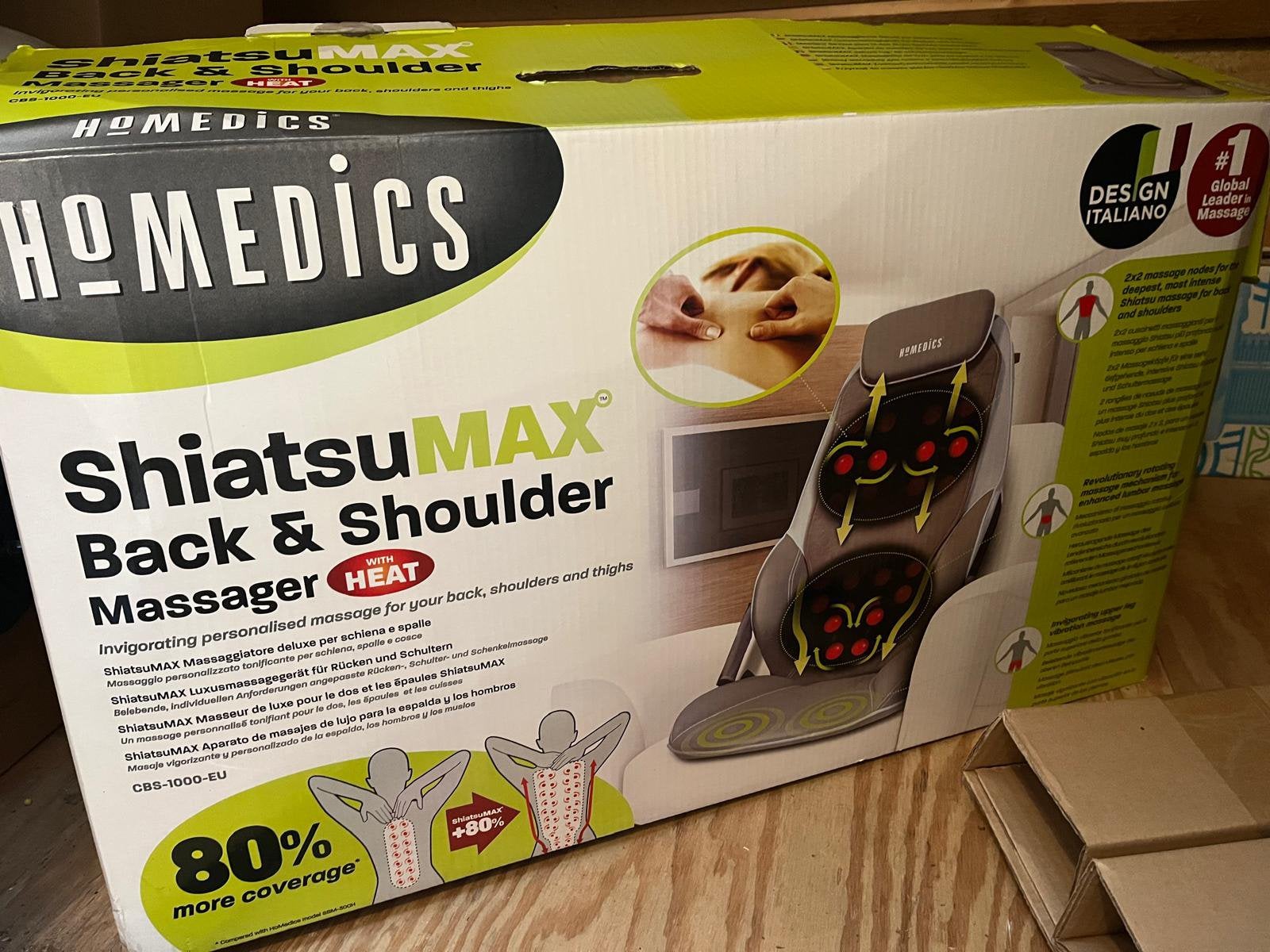 Homedics shiatsu max, Sport en Fitness, Massageproducten, Ophalen, Zo goed als nieuw, Massagestoel of Kussen