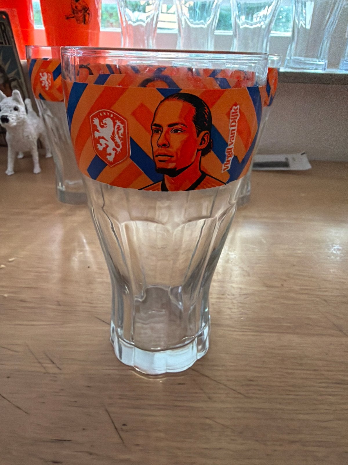 Coca-Cola WK glas Virgil van Dijk, Ophalen, Overige stijlen, Nieuw, Oranje