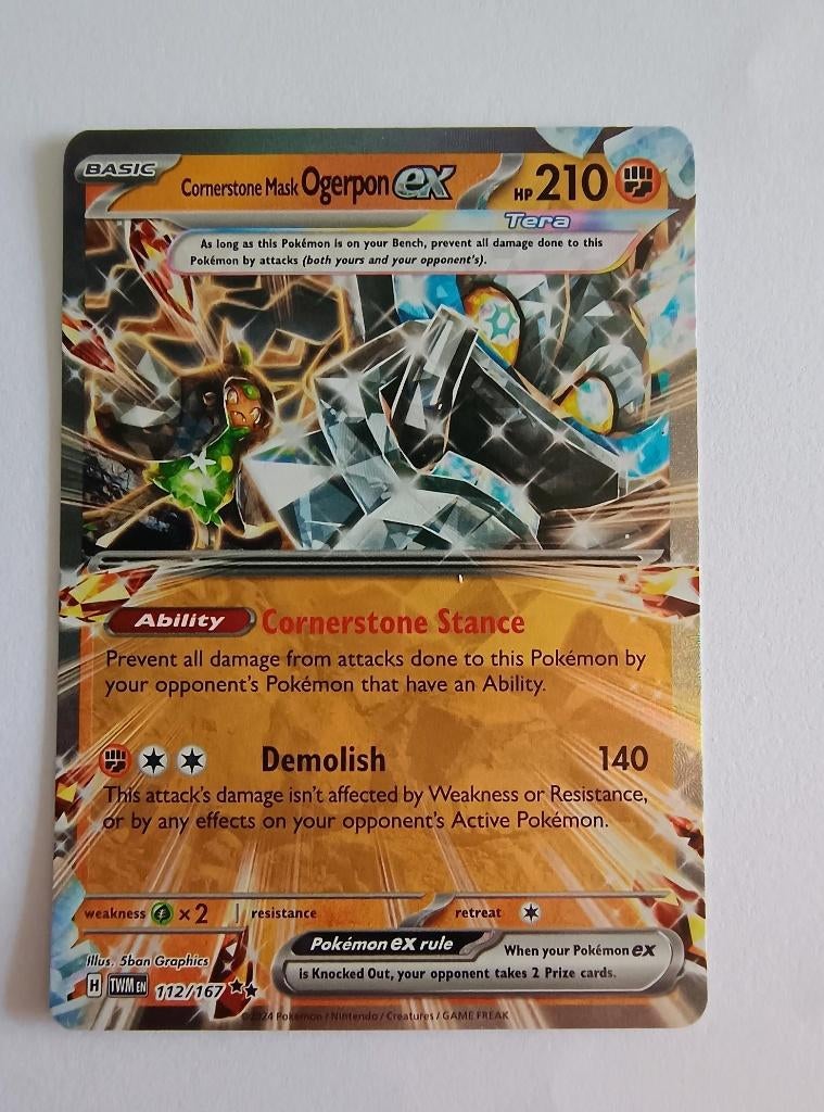 Cornerstone Mask Ogerpon EX 112/167 (Twilight Masquerade), Ophalen of Verzenden, Zo goed als nieuw, Losse kaart