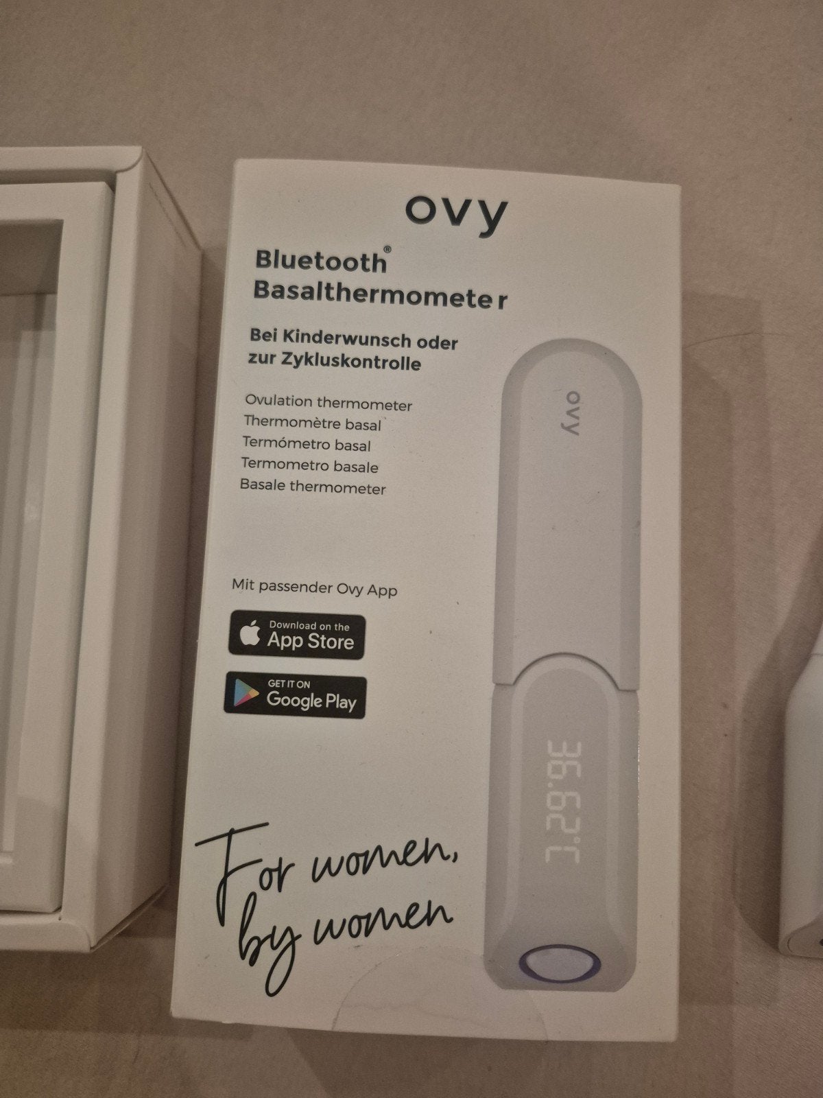 Ovy Bluetooth Basale Thermometer - Ovulatie & Cycluscontrole, Draadloos, Lichaamsthermometer, Gebruikt, Kunststof