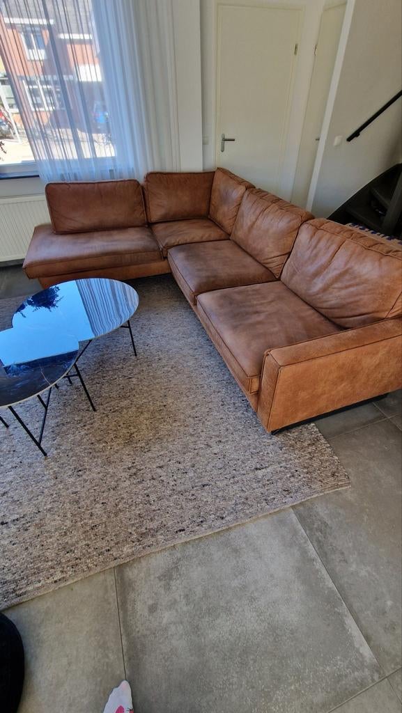 Bruin hoekbankstel van Sijben - 290x210cm, 250 tot 300 cm, Gebruikt, Hoekbank, Ophalen of Verzenden