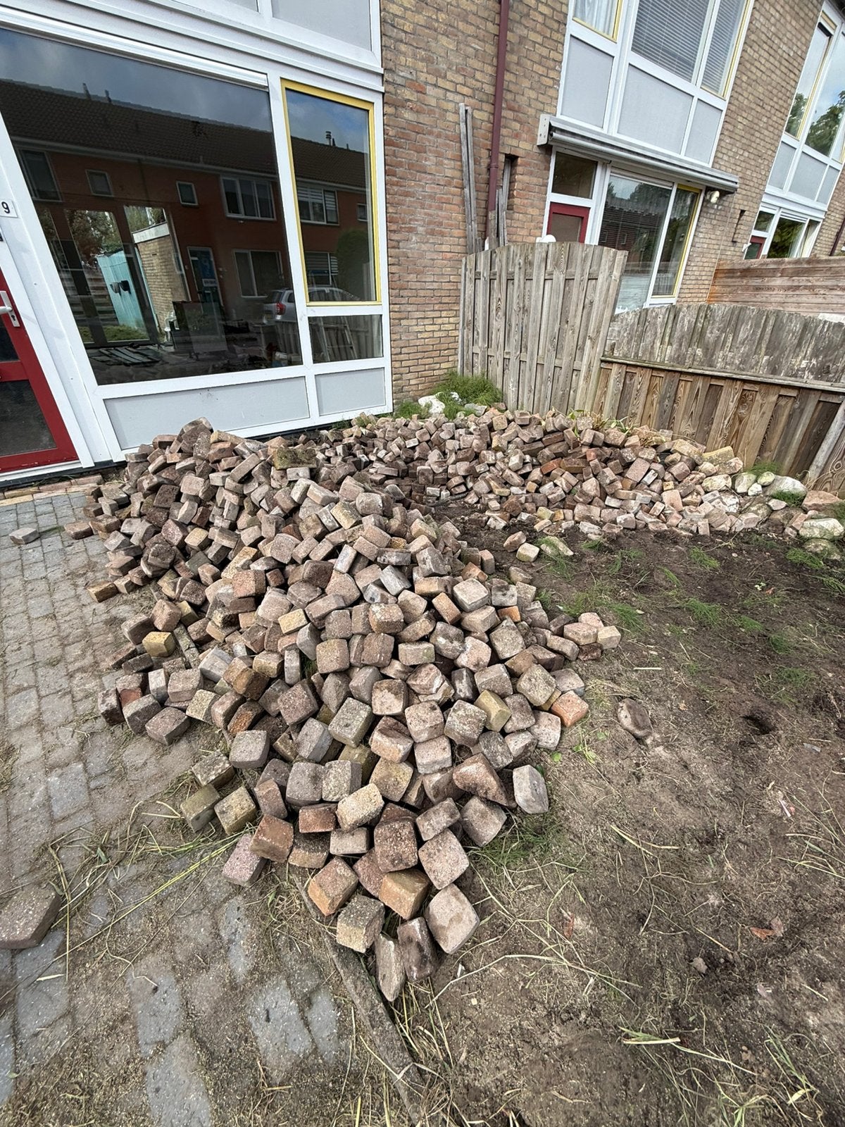 Gebruikte betonklinkers voor tuin of oprit, Ophalen, Gebruikt, Klinkers, 10 m² of meer