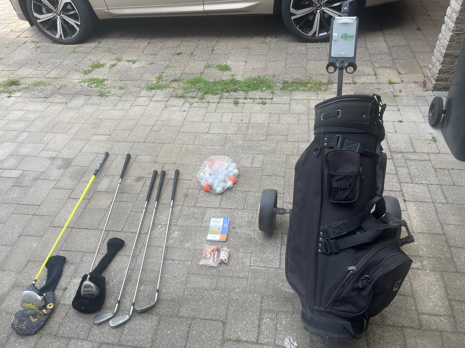 Complete golfset met tas, trolley, clubs en accessoires, Ophalen, Gebruikt, Set, Overige merken