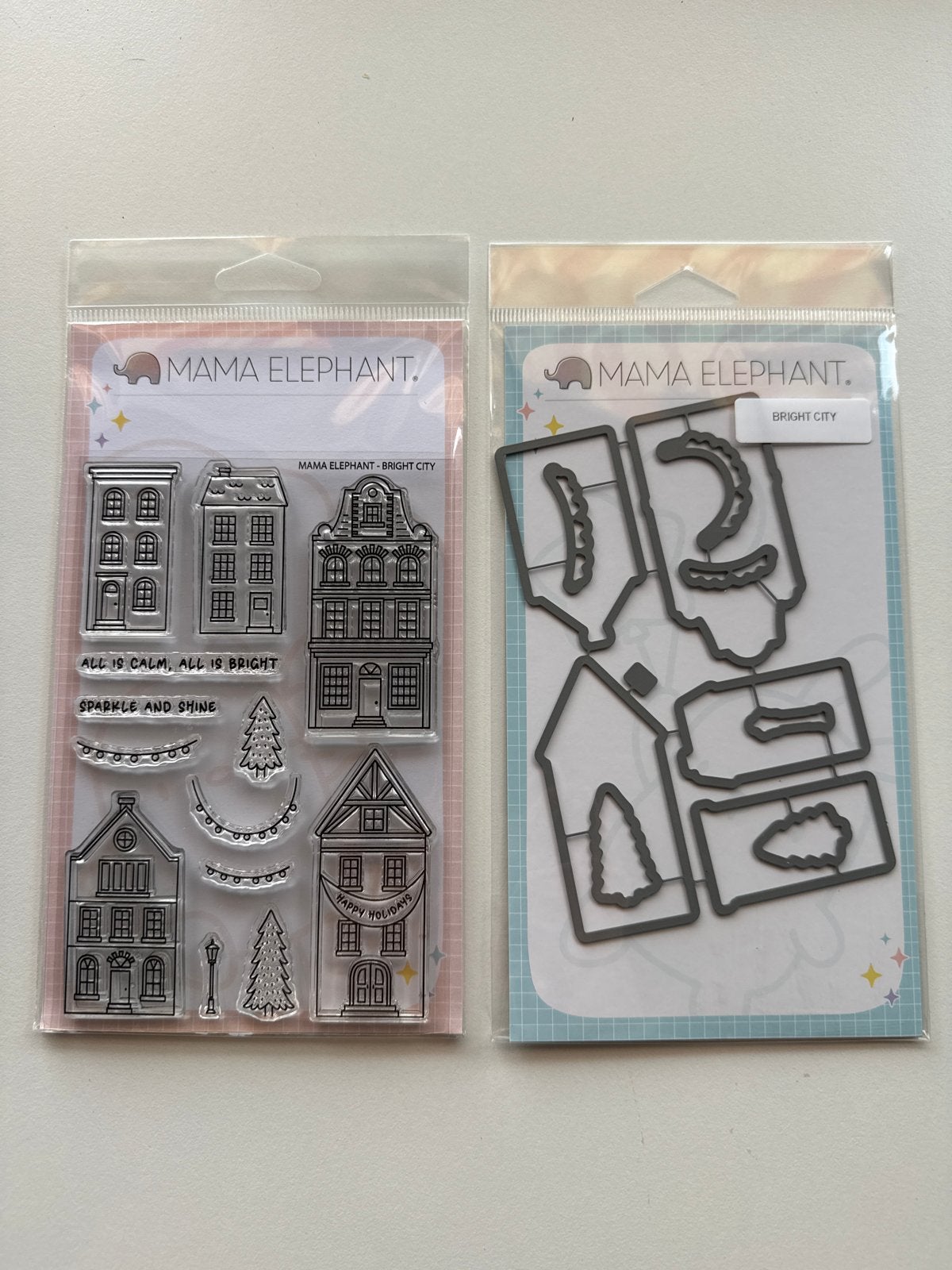 Stamps & die-cuts - Mama Elephant Bright City, Hobby en Vrije tijd, Ophalen of Verzenden, Gebruikt, Clearstamp