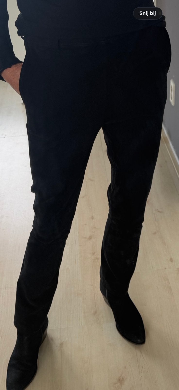 Zwarte suede stretchbroek van pauw maat 36, Zwart, Ophalen of Verzenden, Zo goed als nieuw, Maat 36 (S)