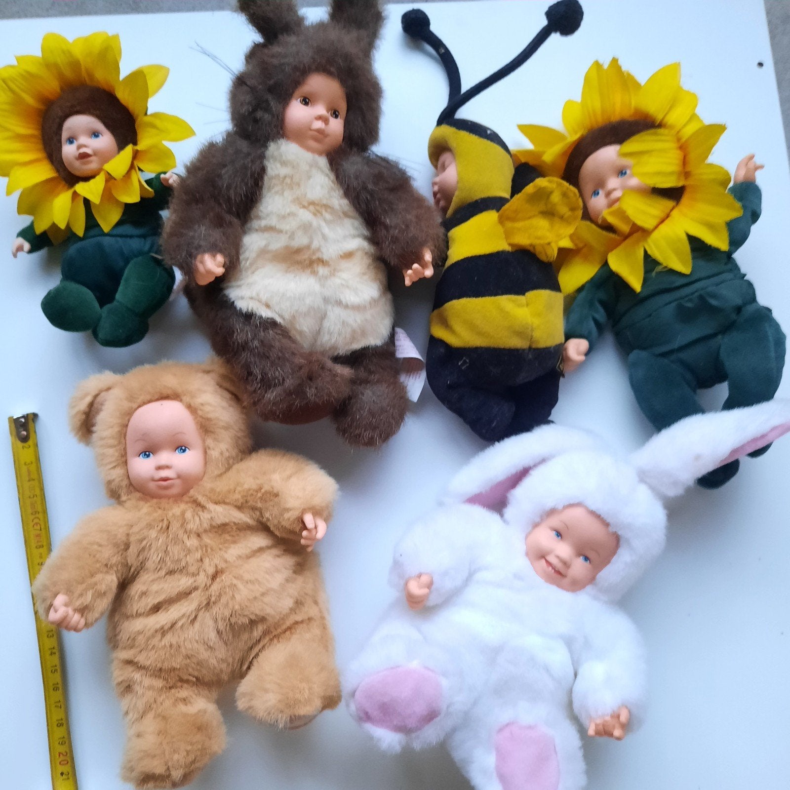 Zes Anne Geddes Poppetjes - Diverse Kostuums, Ophalen of Verzenden, Gebruikt, Babypop