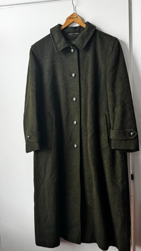 Vintage Oostenrijkse Loden Winterjas - tyrolana, Ophalen of Verzenden, Gedragen, Maat 42/44 (L), Groen