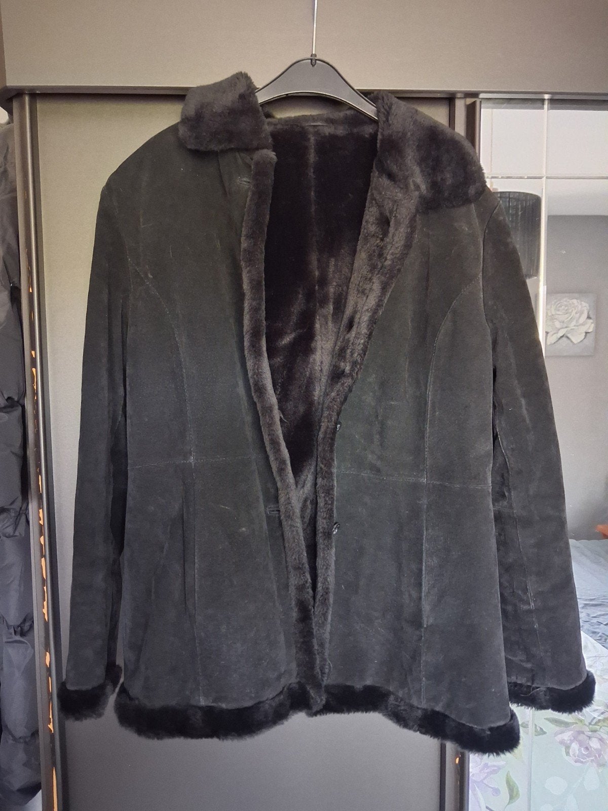 lammy coat maat 44, Kleding | Dames, Ophalen of Verzenden, Zo goed als nieuw, Maat 42/44 (L), Zwart
