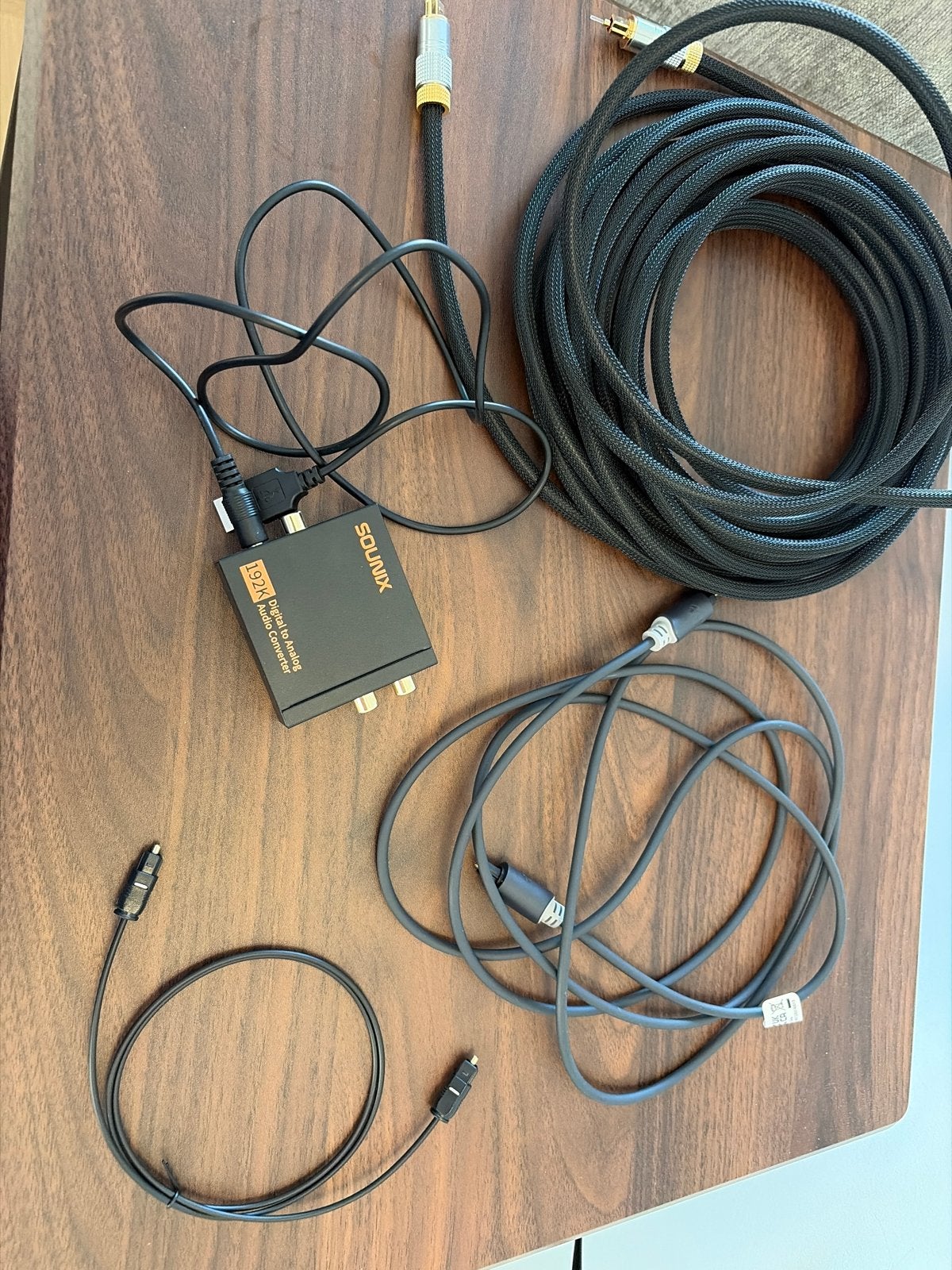 DAC optical naar RCA met diverse tosslink kabels, Audio, Tv en Foto, Audiokabels en Televisiekabels, Ophalen, Zo goed als nieuw