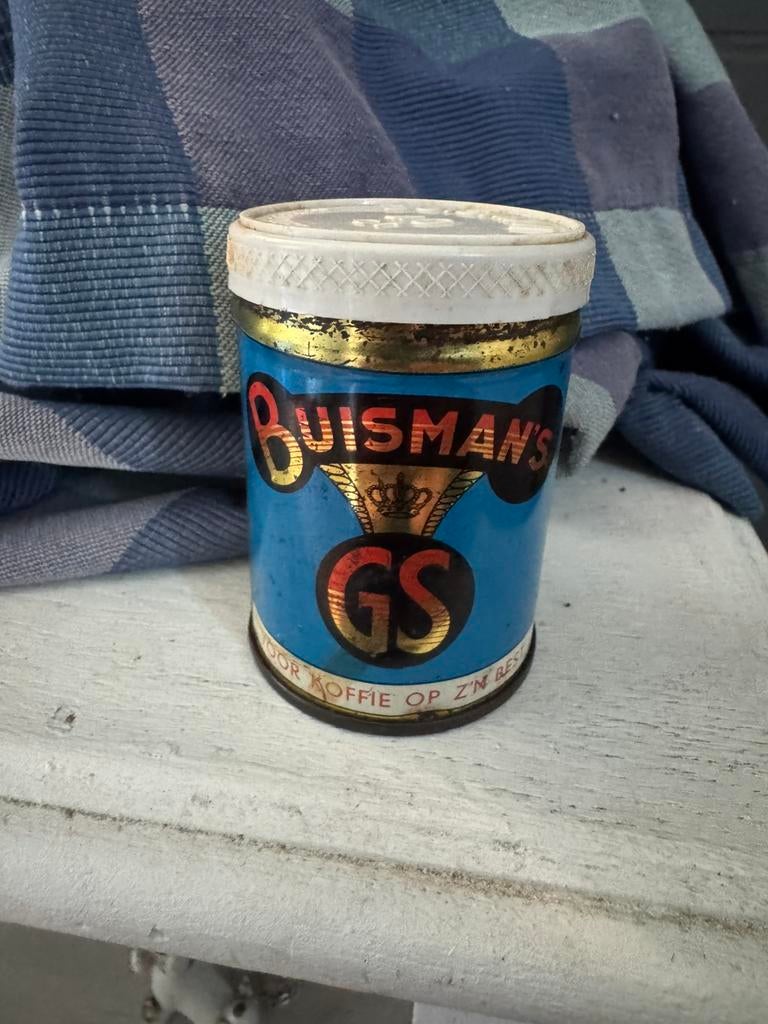 Koffieblik Buisman met lepeltjes, Verzamelen, Ophalen, Zo goed als nieuw, Overige