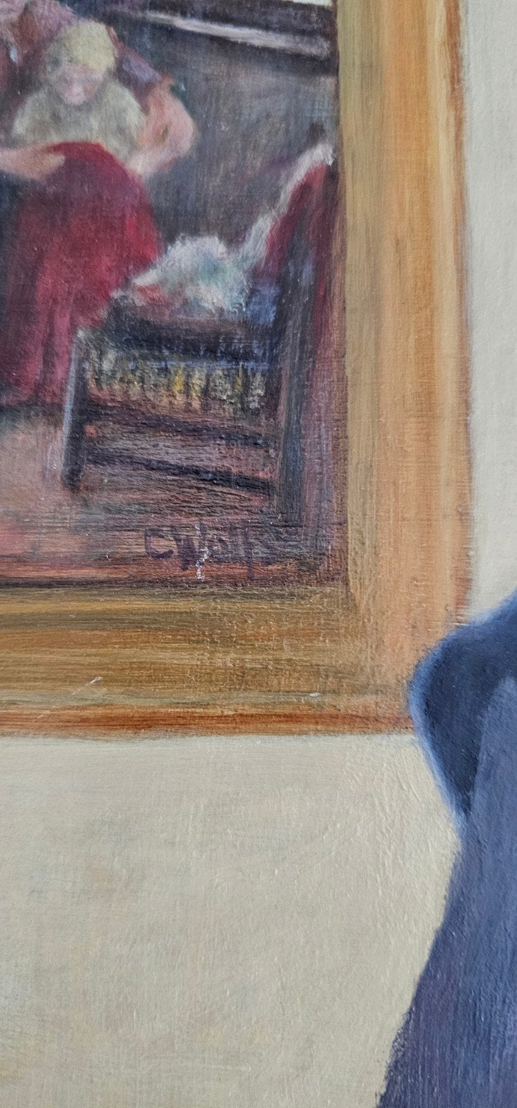 coby wolfs zelfportret olieverf schilderij gesigneerd uniek, Ophalen of Verzenden