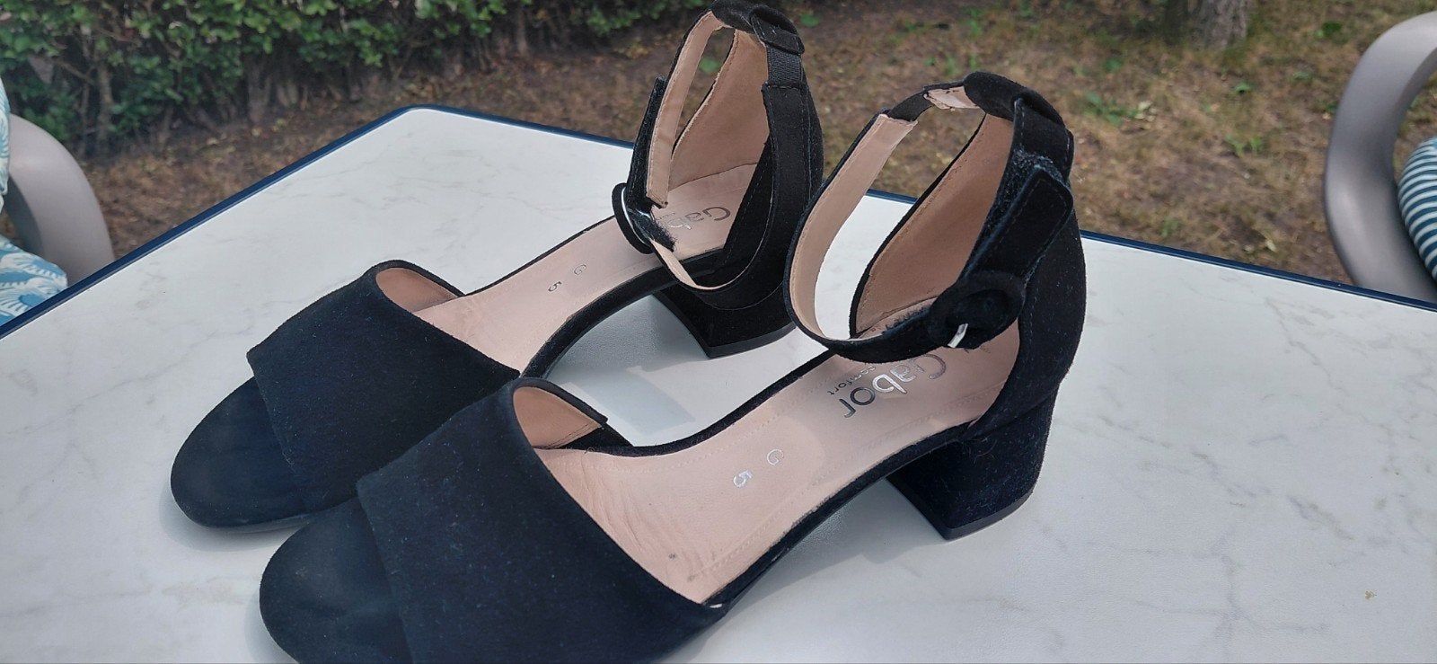 Gabor sandalen met hak , maat 38, zwart, 2x gedragen, Zwart, Gabor, Zo goed als nieuw, Sandalen of Muiltjes