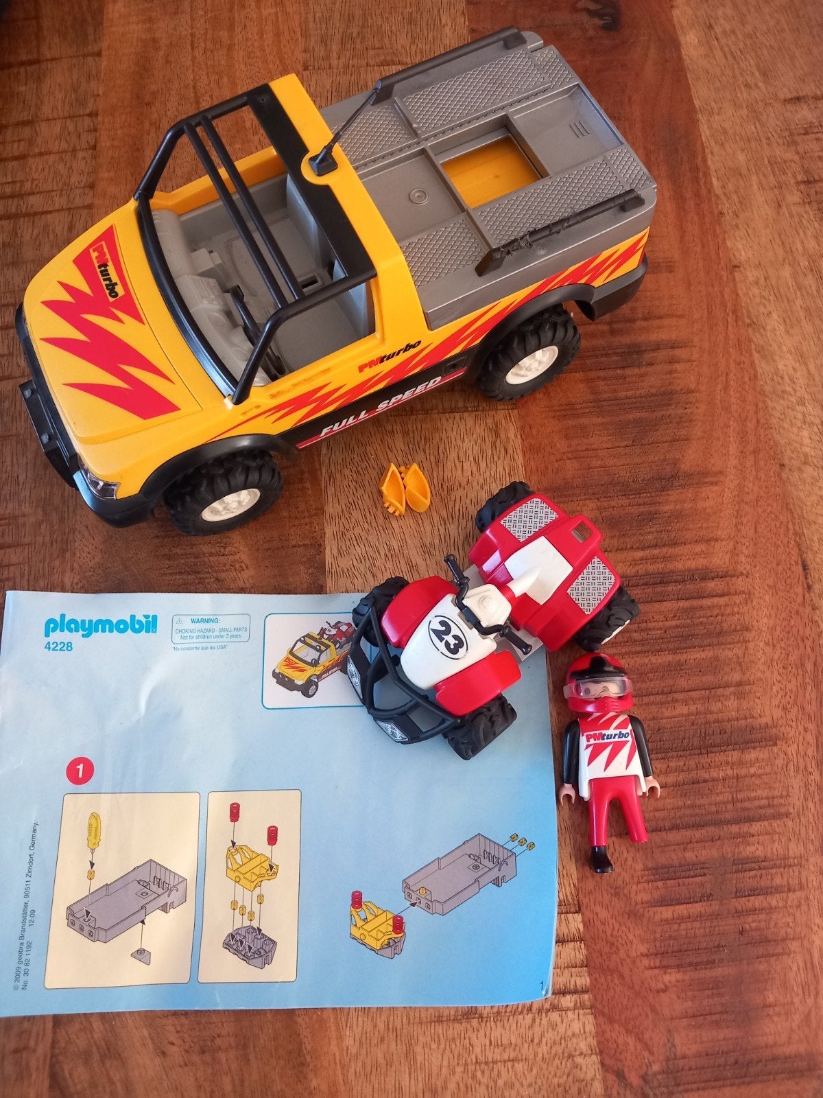 4228 pick-up met quad, Kinderen en Baby's, Complete set, Voertuig, Ophalen of Verzenden, Zo goed als nieuw
