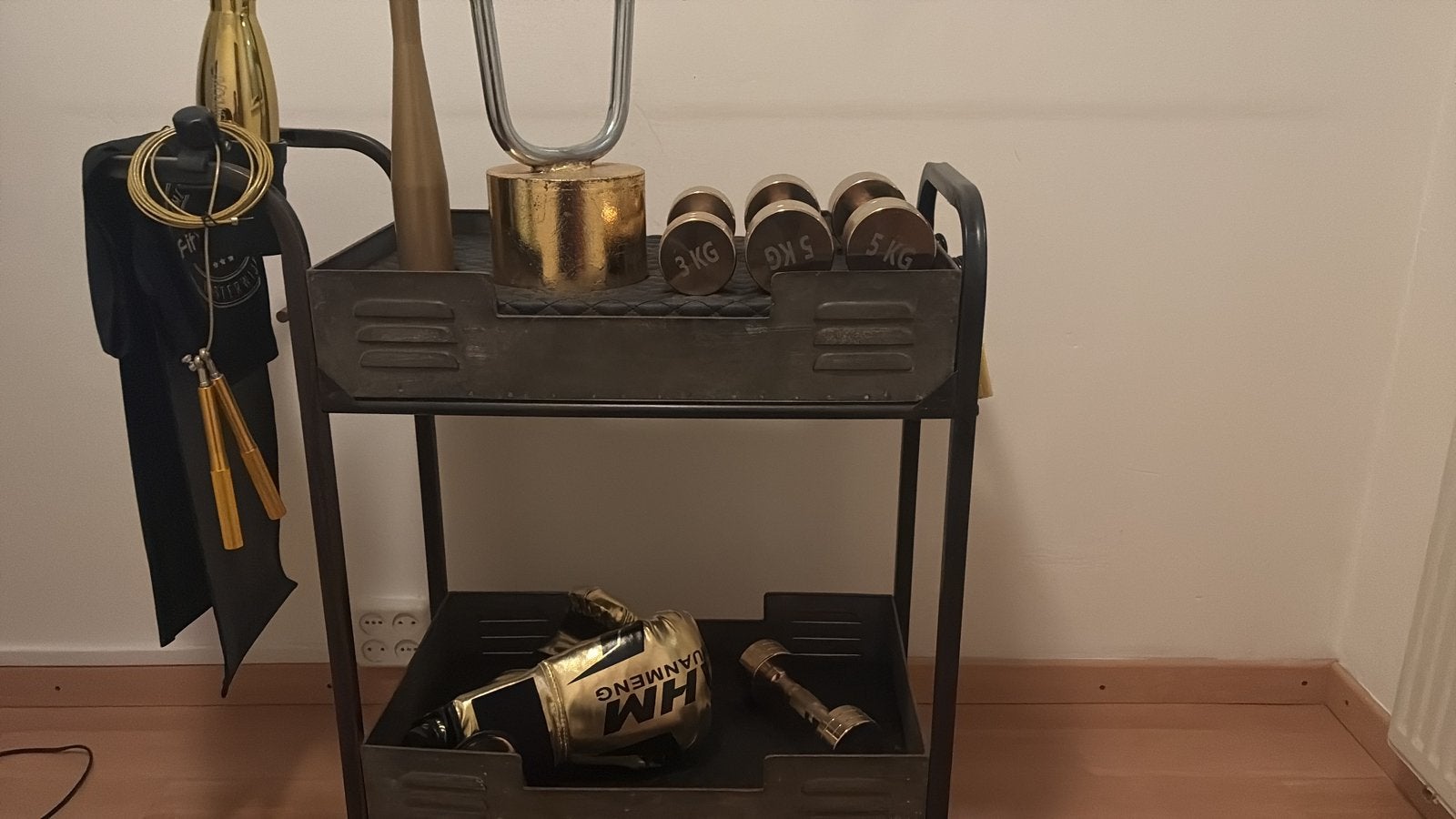 Fitness karretje, zwart en goudkleurig, Ophalen of Verzenden, Overige typen