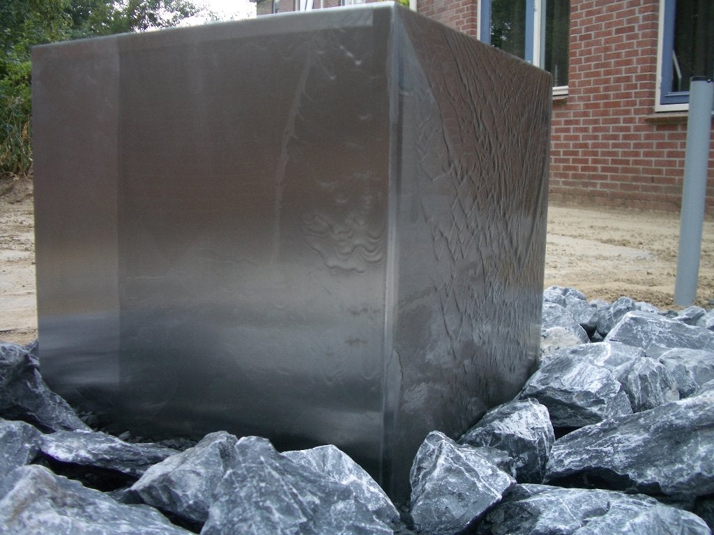 waterornament, RVS kubus, watertafel, Ophalen, Zo goed als nieuw, Rvs, Waterornament