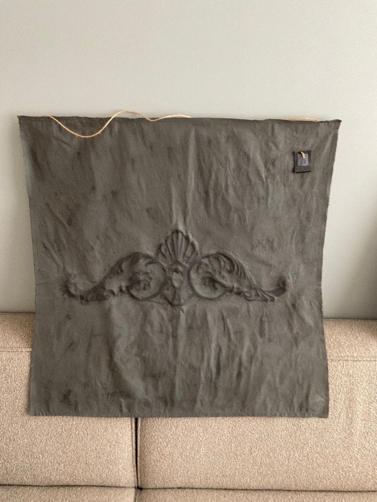 Kalkdoek, Wanddoek, Wandzak zwart 80x80 Wandkleed, Gebruikt, Vintage, Ophalen of Verzenden, Natuurlijk materiaal