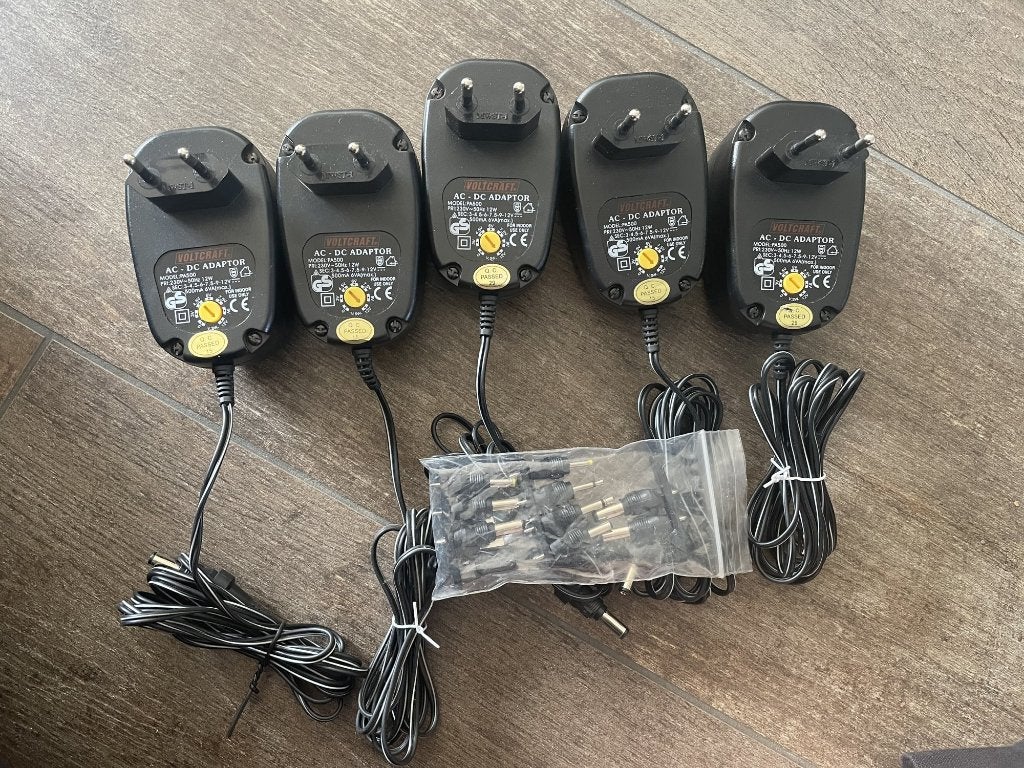 VOLTCRAFT PA-500 power adapter per stuk (4x), Ophalen of Verzenden, Gebruikt, Wandklok