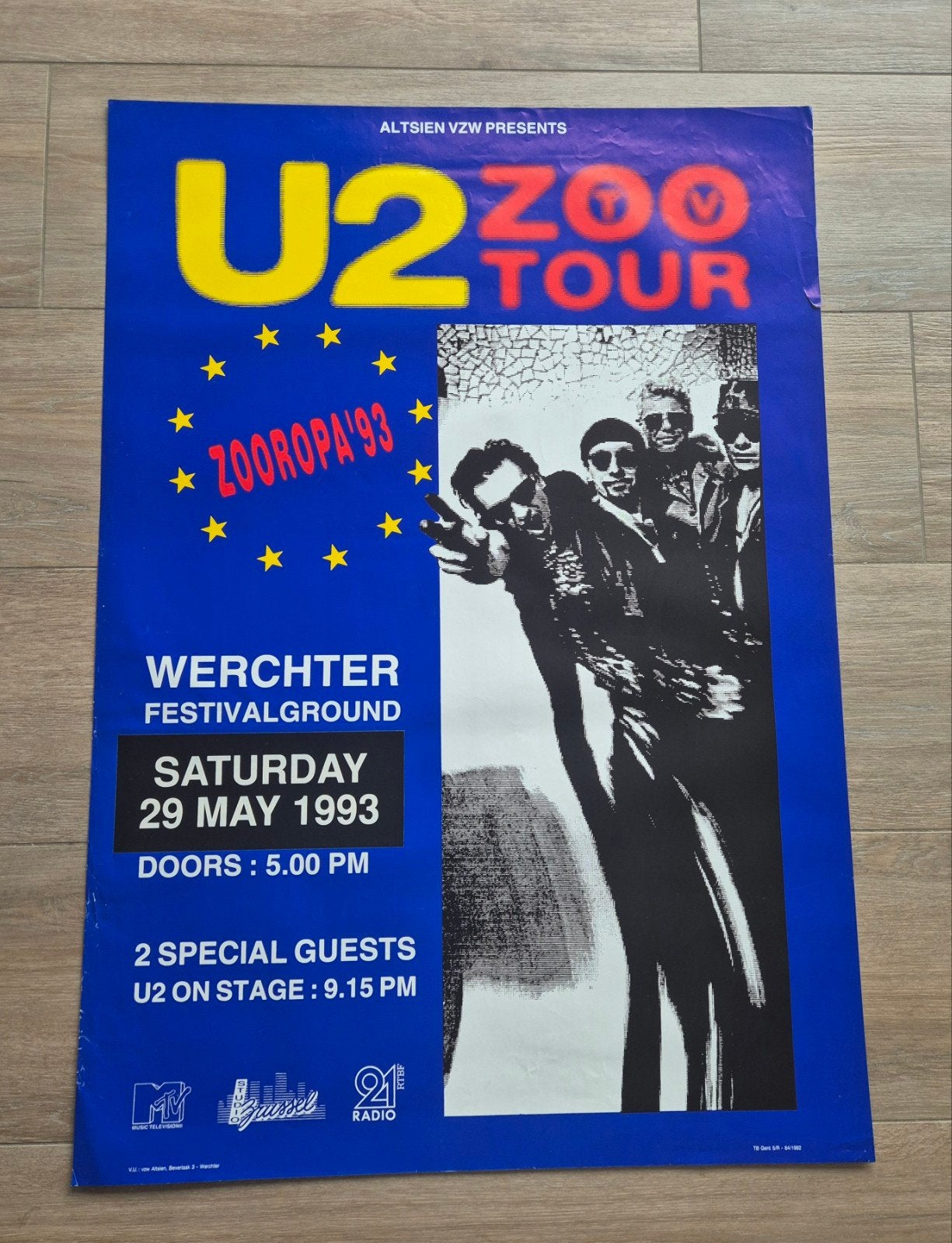 U2 Zoo TV Tour Werchter 1993 Concertposter Zooroopa, Ophalen of Verzenden, Zo goed als nieuw, Muziek