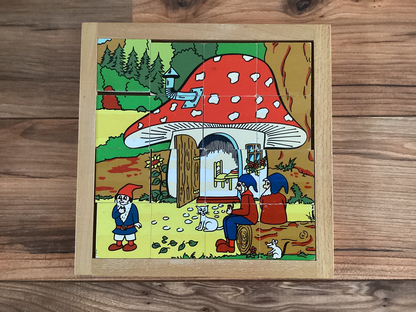 Houten kabouter puzzel, Ophalen of Verzenden, 10 tot 50 stukjes, Zo goed als nieuw, 2 tot 4 jaar