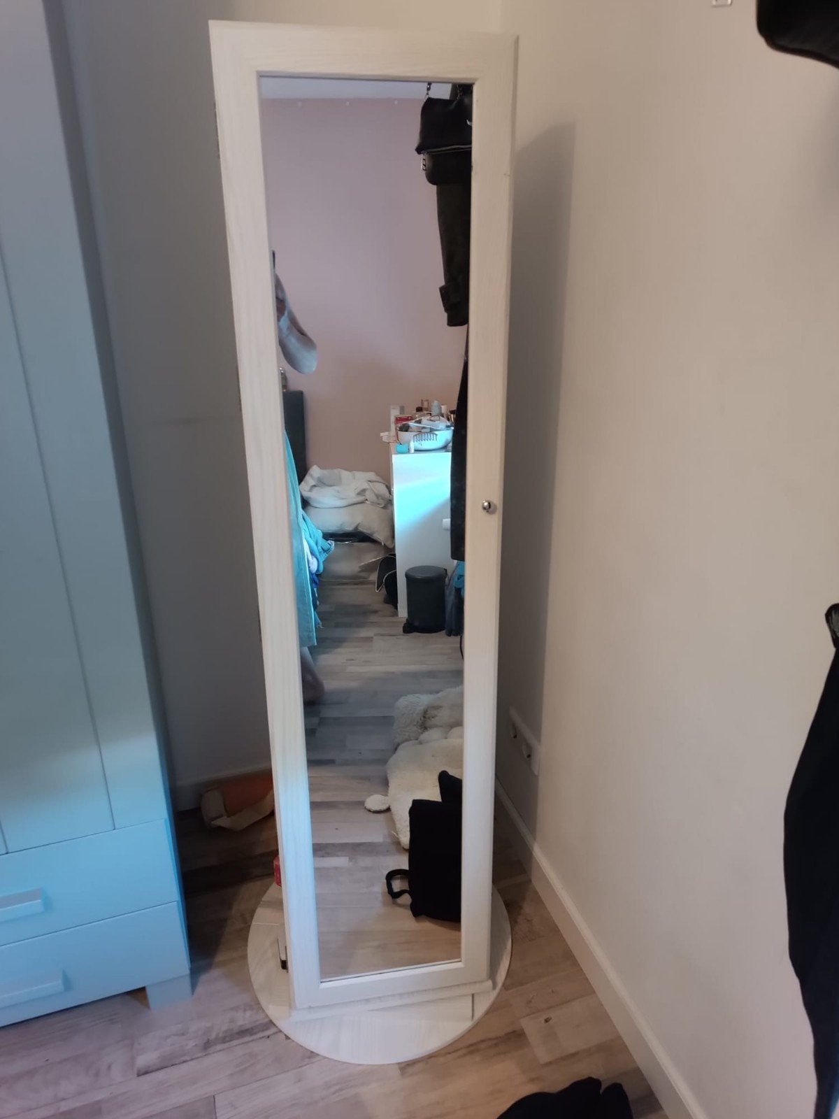 Spiegel met sieradenkast en opbergruimte, Huis en Inrichting, Woonaccessoires | Spiegels, Ophalen, Rechthoekig, Minder dan 50 cm