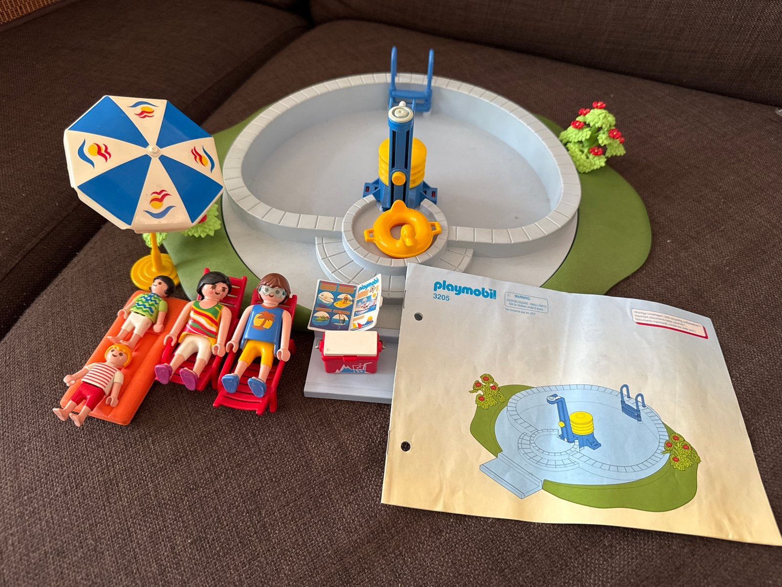 Playmobil 3205 Zwembad met Figuren en Accessoires, Ophalen of Verzenden, Gebruikt, Complete set