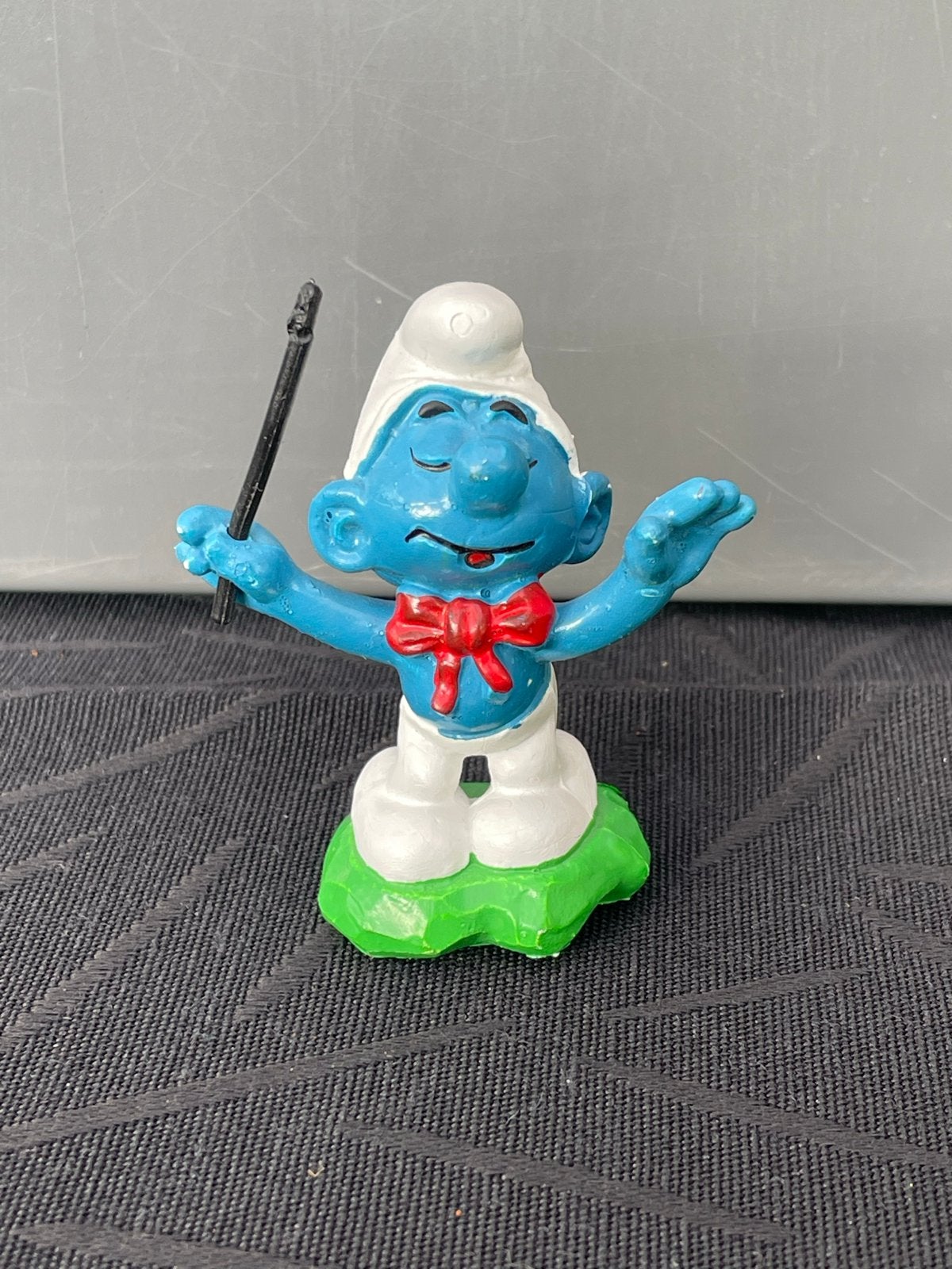 Smurf Dirigent Figuur - Vintage Smurfen Verzamelfiguur, Ophalen of Verzenden, Gebruikt, Overige Smurfen, Poppetje, Figuurtje of Knuffel