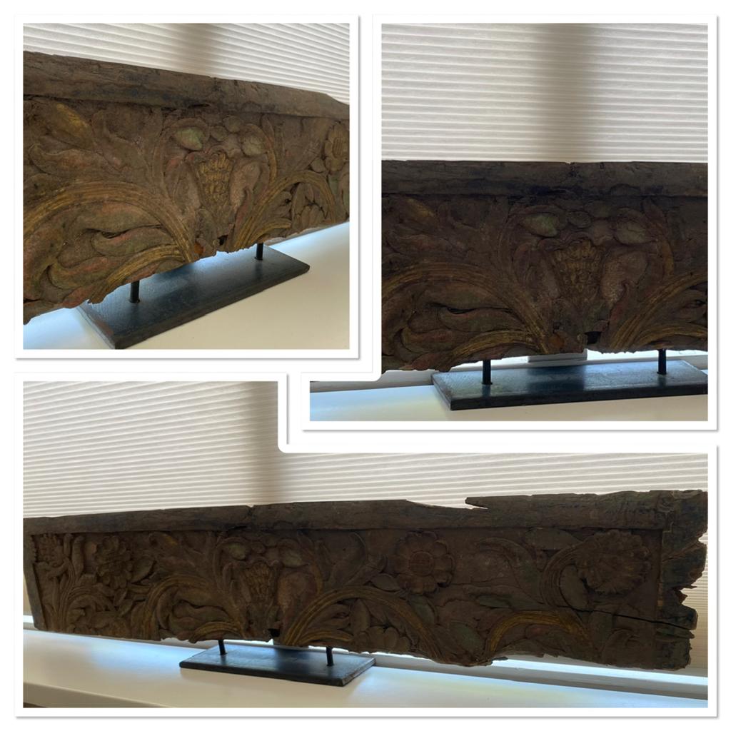 Houtsnijwerk op statief - sober - houten decoratie, Ophalen, Hout, Bruin, Landelijk