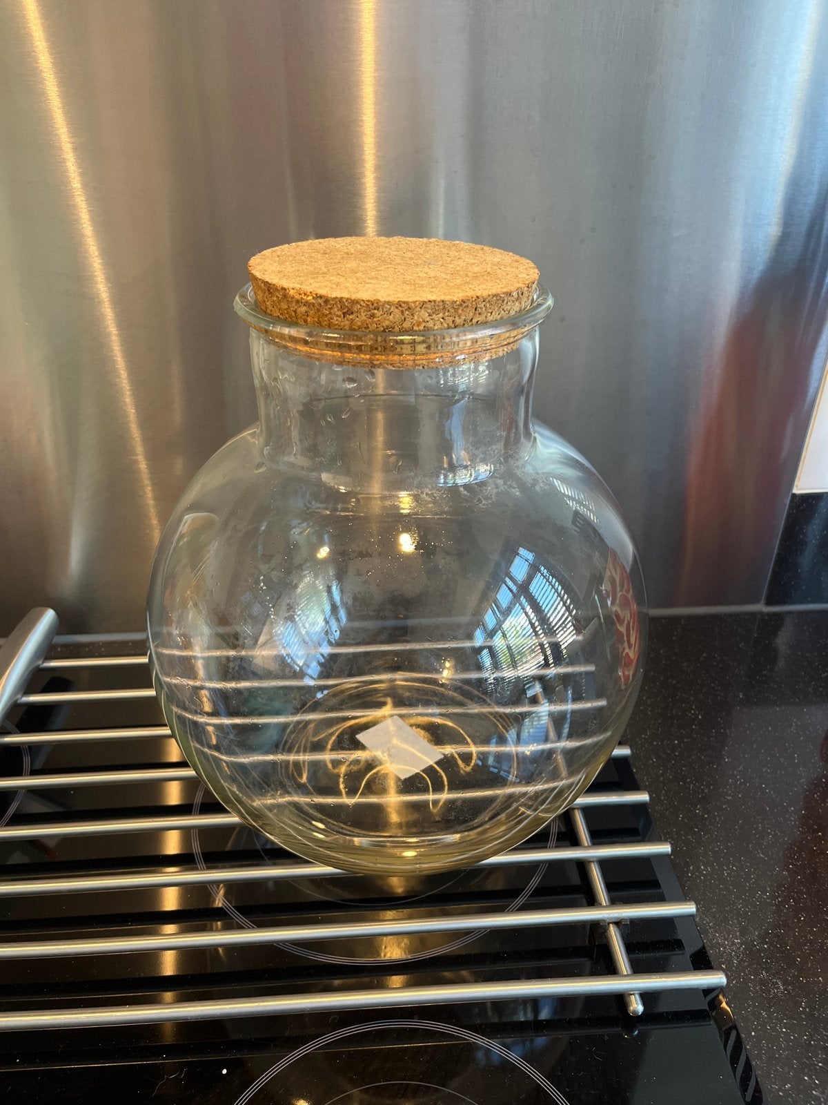 Terrarium - Glazen vaas met kurken deksel, Transparant, Met deksel, Ophalen of Verzenden, Glas