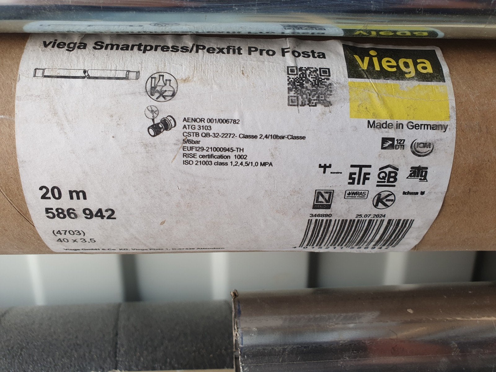 Viega Smartpress/Pexfit Pro Fosta buis 20m (40x3.5), Ophalen of Verzenden