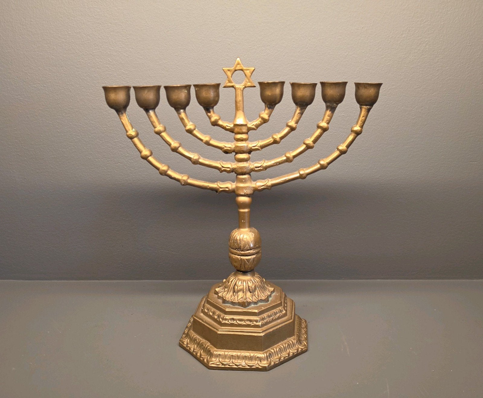 Antieke Messing Joodse kandelaar, Ophalen of Verzenden, Koper of Brons