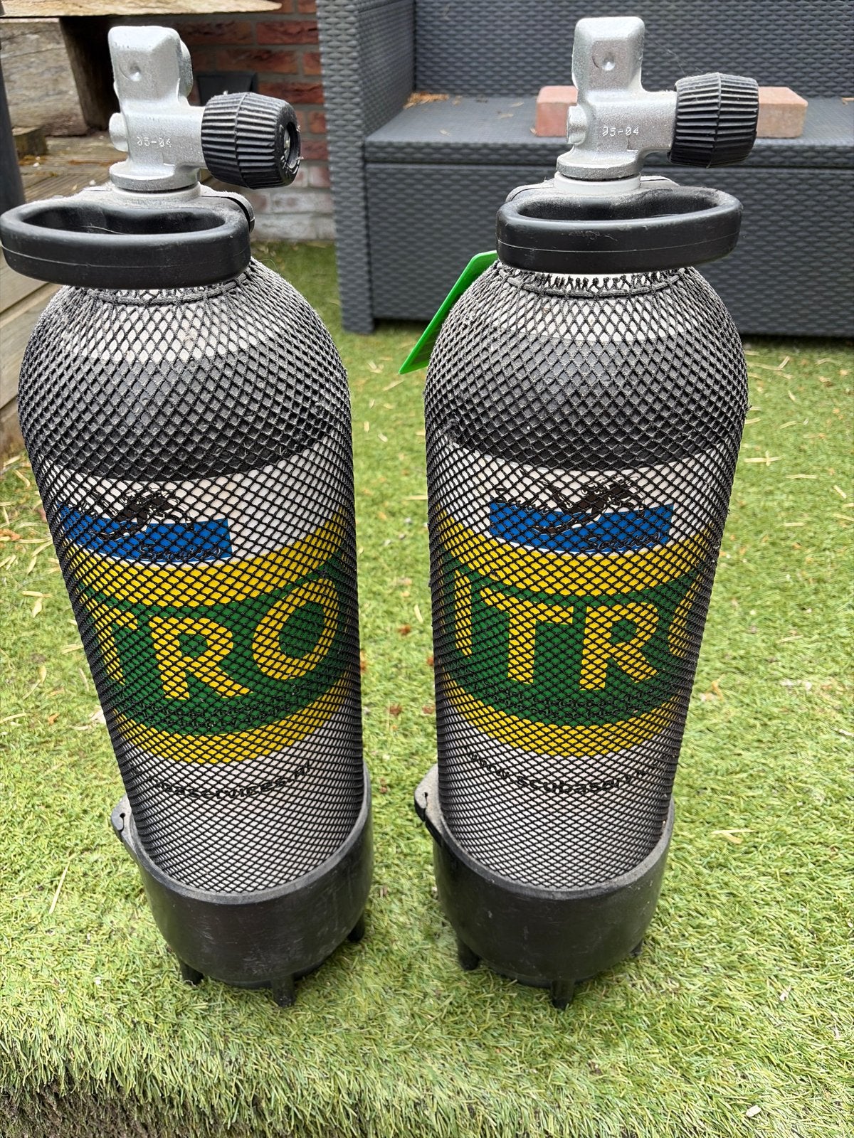 Duikfles Nitrox - Compleet met beschermnet en voet, Ophalen, Gebruikt, Duikfles