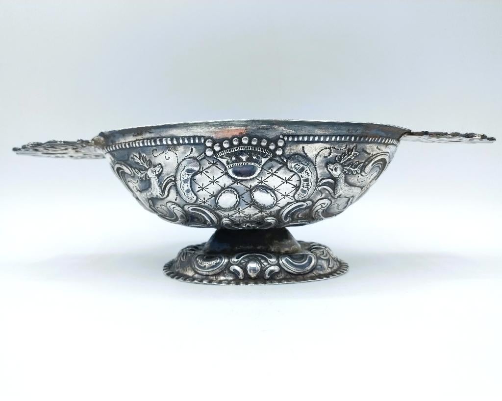 Zilveren brandewijnkom, A. Wijngaarden, Leeuwarden, 1773, Verzenden, Zilver