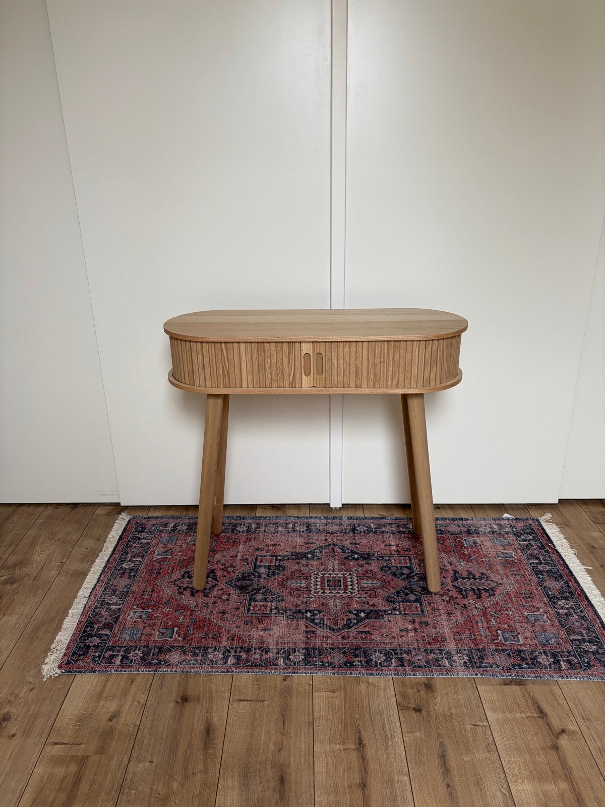 Nieuwe Sidetable 80x30 cm MDF Naturel Kleur, Ophalen, 50 tot 100 cm, Nieuw, Ovaal