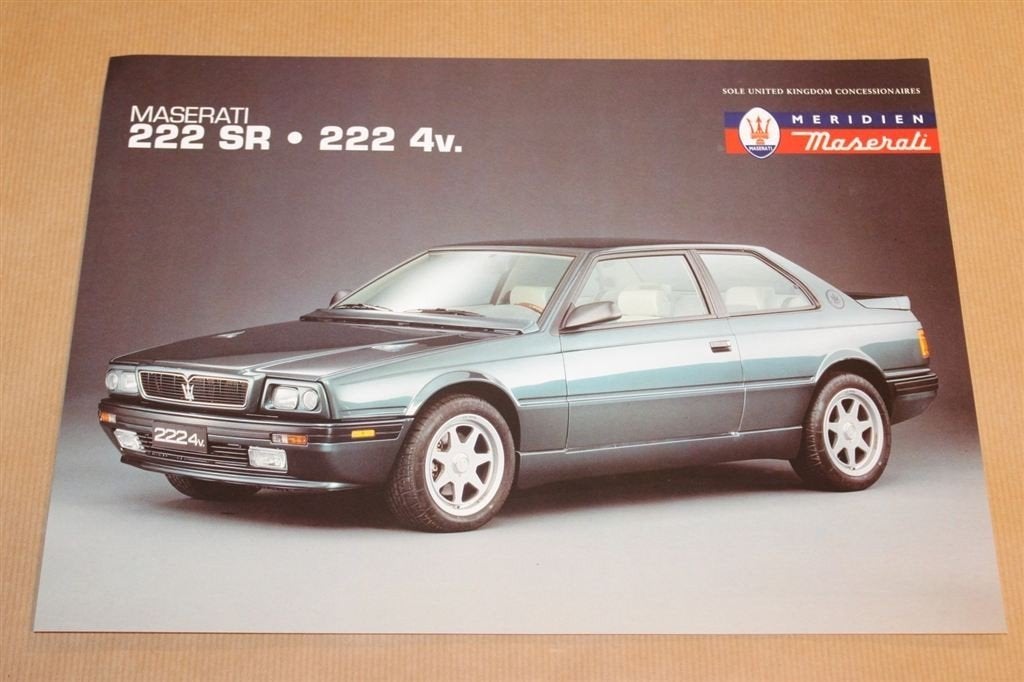 Zeldzame brochure - Maserati 222 SR - 222 4v - 1990, Ophalen of Verzenden, Zo goed als nieuw, Overige merken