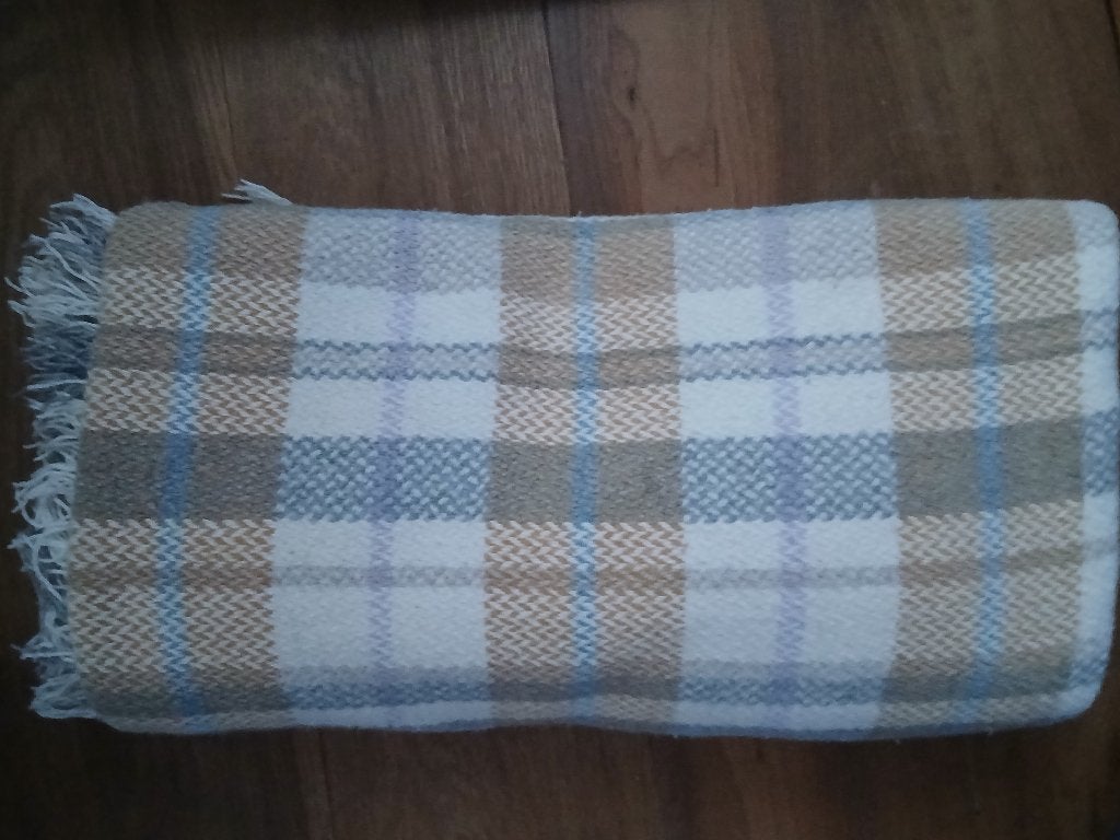 Mooie geruite plaid, made in Portugal, half van katoen, Ophalen of Verzenden, Zo goed als nieuw, Katoen, Geel
