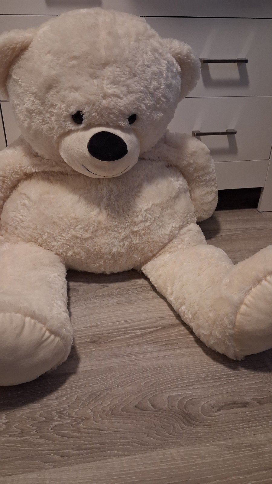 Levensgrote witte teddybeer - schoon en heel, Kinderen en Baby's, Speelgoed | Knuffels en Pluche, Beer, Ophalen of Verzenden, Zo goed als nieuw