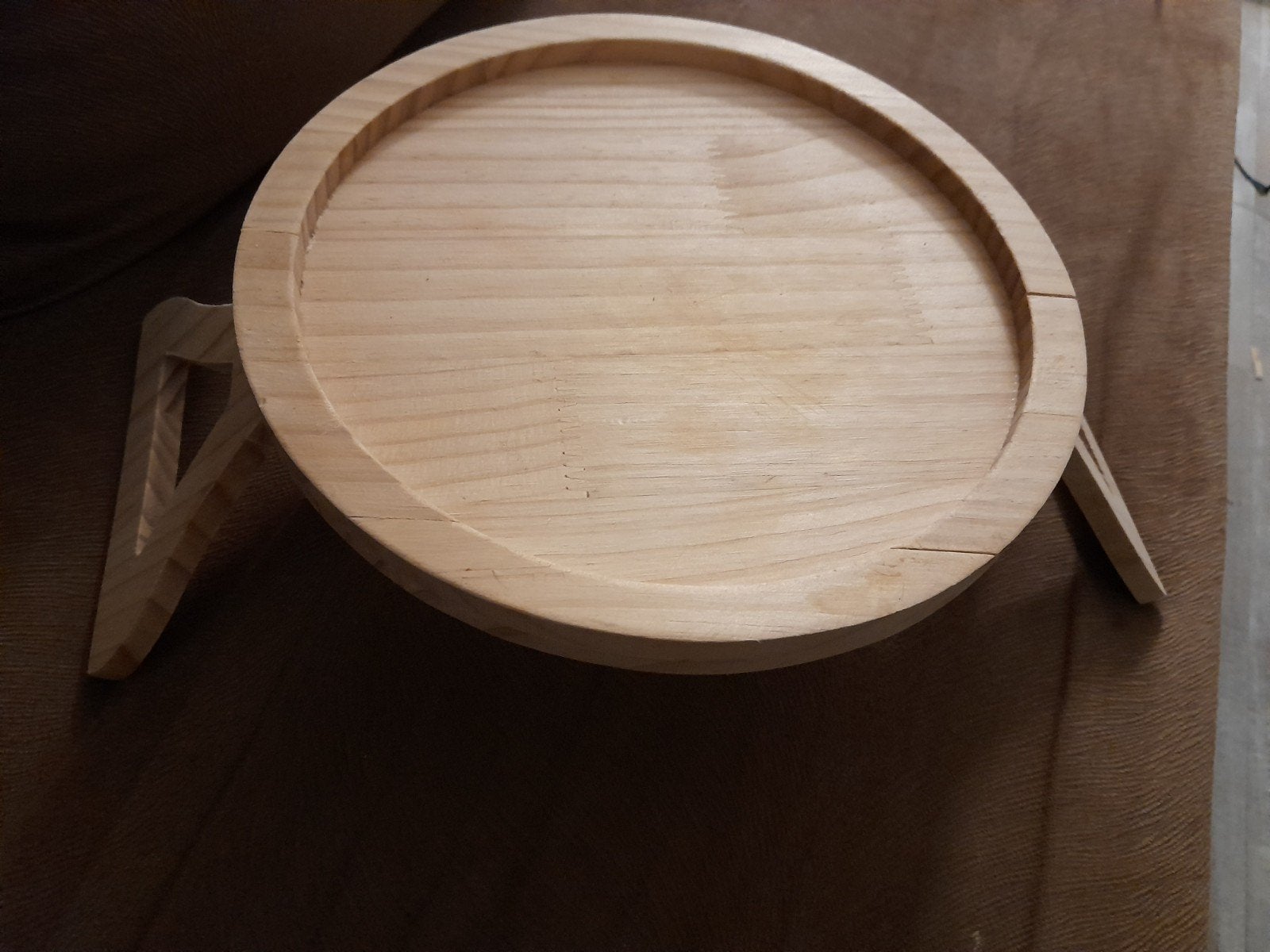 Houten bedtafel/laptoptafel - Rond en inklapbaar, Minder dan 45 cm, Minder dan 55 cm, Gebruikt, Modern, functioneel