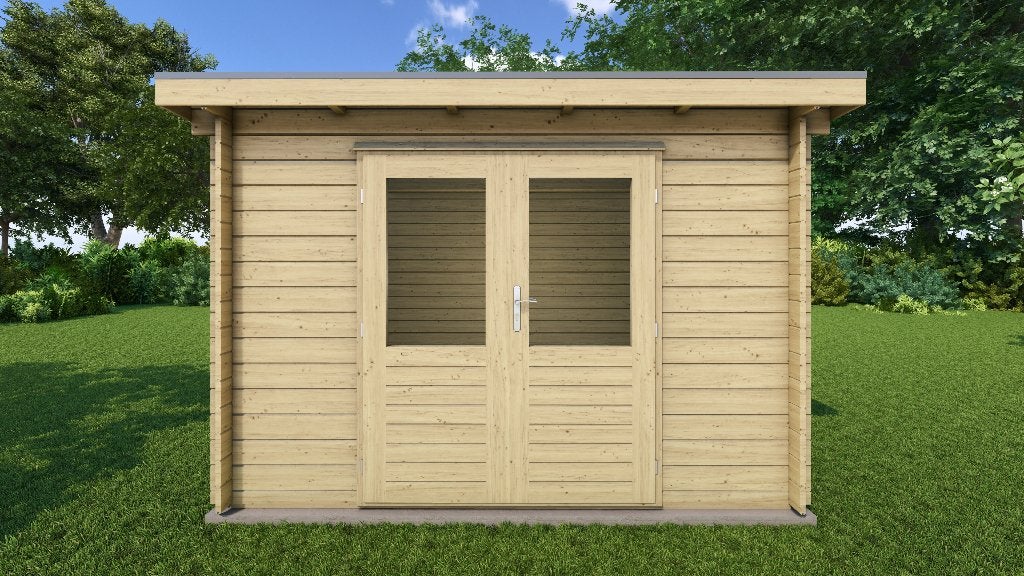 Fonteyn Basicline Tuinhuis Jasmijn 300 x 250cm - Onbehandeld, 200 tot 400 cm, Blokhut, Nieuw, Zonder ramen