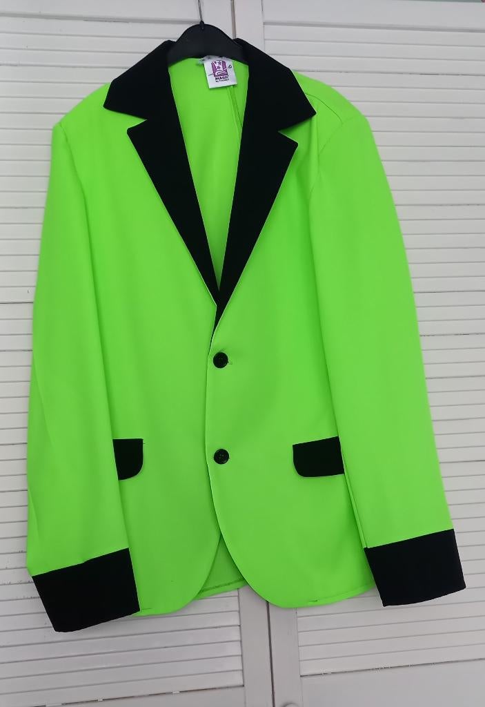 Carnavalsjas heren fluor groen, Magic by Freddy's, Carnaval, Maat 48/50 (M), Ophalen of Verzenden