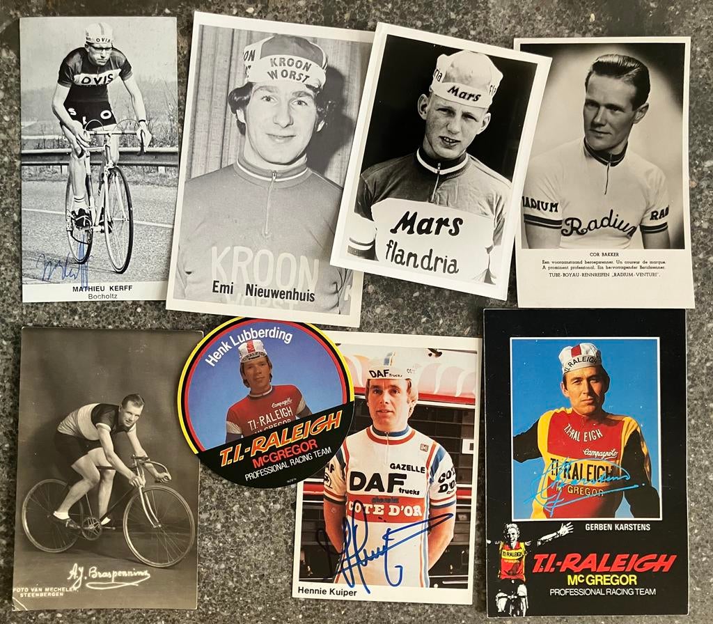 GEZOCHT: kaarten, stickers etc. van wielrenners, Verzenden, Gelopen, Sport en Spel