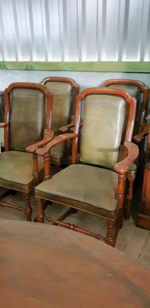 4 Antieke Engelse Eetkamer Armstoelen - Royal Stijl, Ophalen
