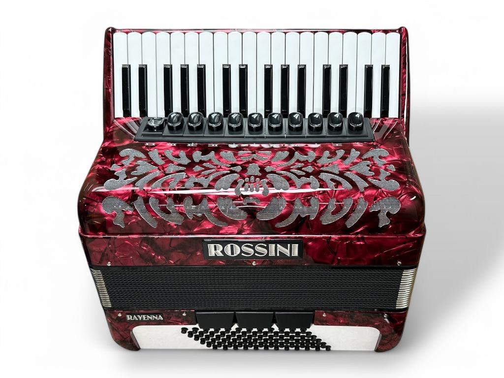Mooie Rossini 72 bas 4 korig + garantie, 72-bas, Met koffer, Toetsaccordeon, Zo goed als nieuw